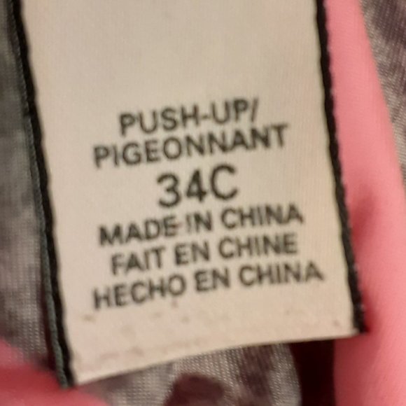 Victoria's Secret Women's Grey/Pink Push Up Bra Size 34C 343435-52R - Picture 5 of 6